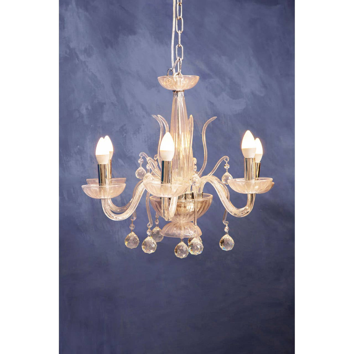 Rydello Small Amber Glass Chandelier.