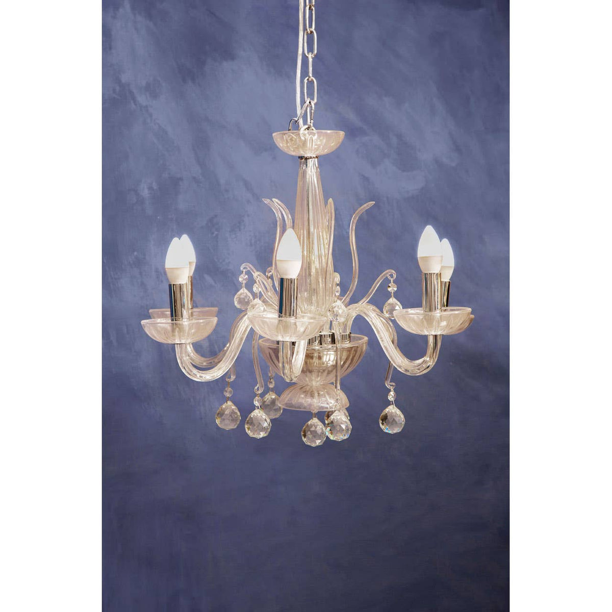 Rydello Small Amber Glass Chandelier.