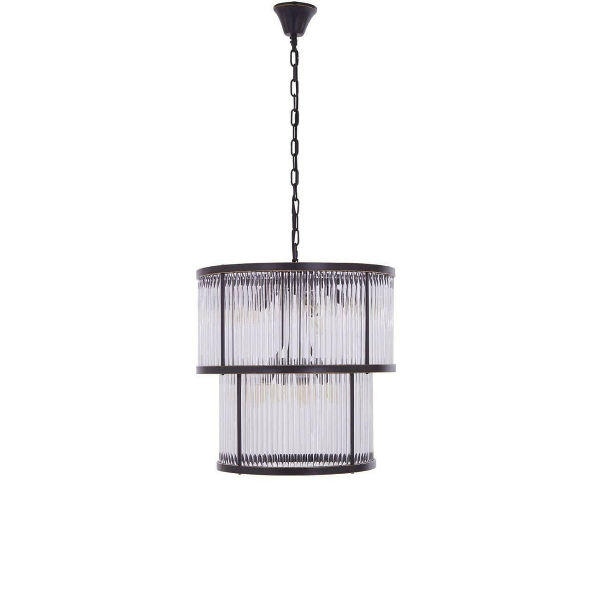 Salasco 2 Tier Antique Black Glass Chandelier.