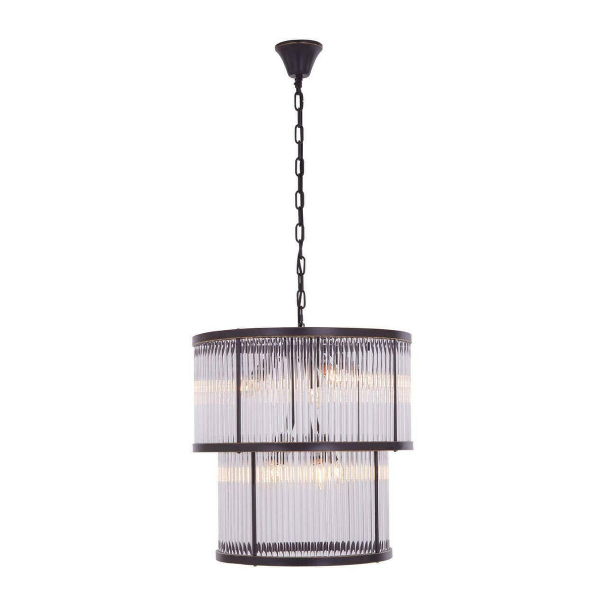 Salasco 2 Tier Antique Black Glass Chandelier.