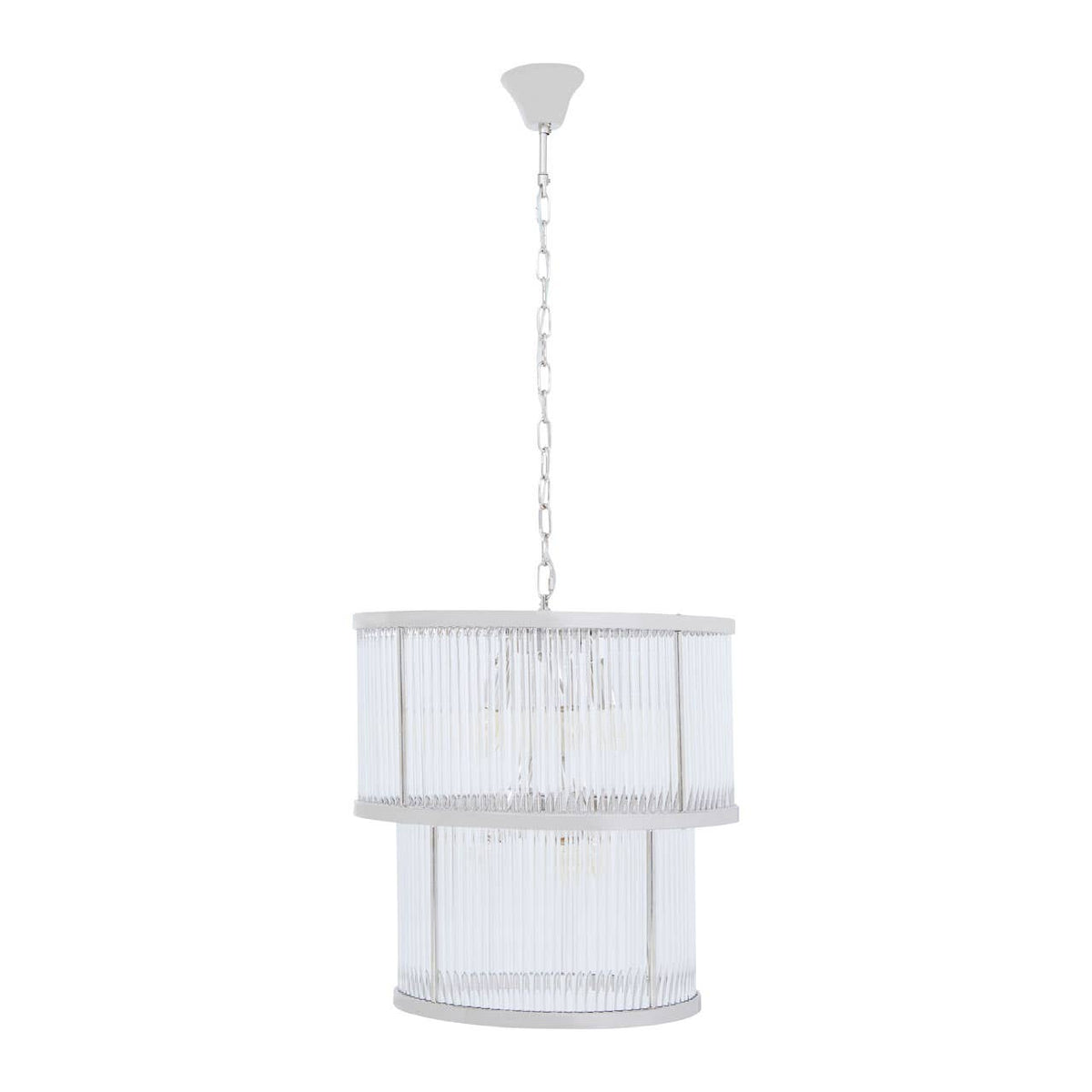 Salasco 2 Tier Nickel Finish Glass Chandelier.