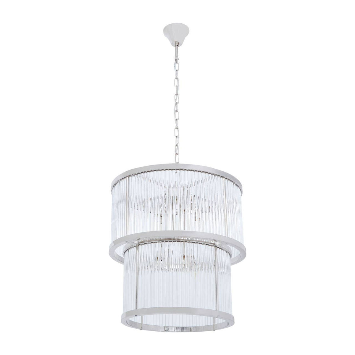 Salasco 2 Tier Nickel Finish Glass Chandelier.