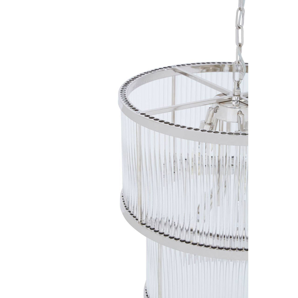 Salasco 2 Tier Nickel Finish Glass Chandelier.