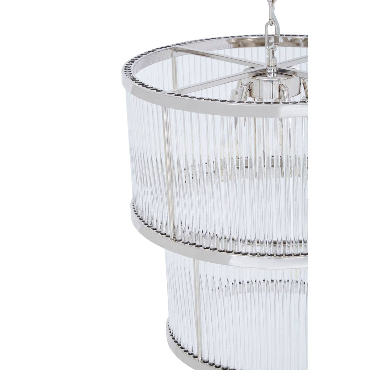 Salasco 2 Tier Nickel Finish Glass Chandelier.