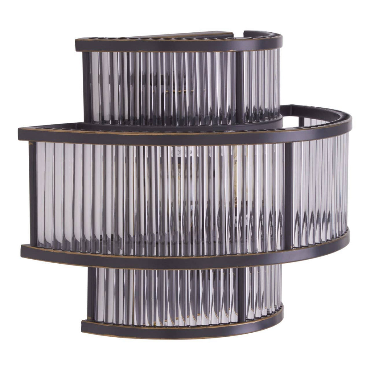 Salasco 3 Tier Black Finish Glass Wall Light.