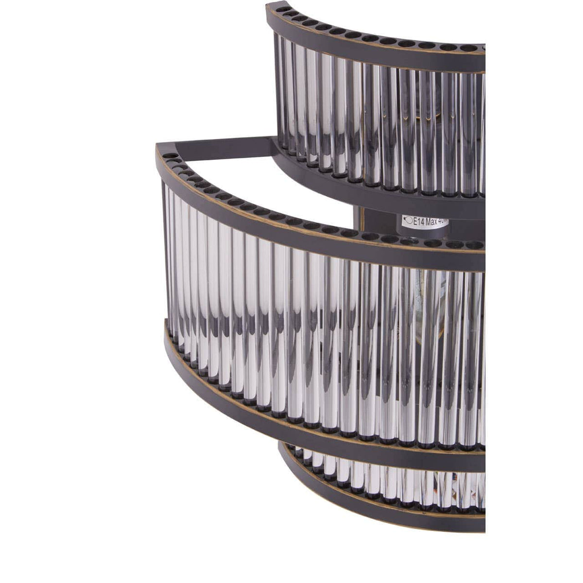 Salasco 3 Tier Black Finish Glass Wall Light.
