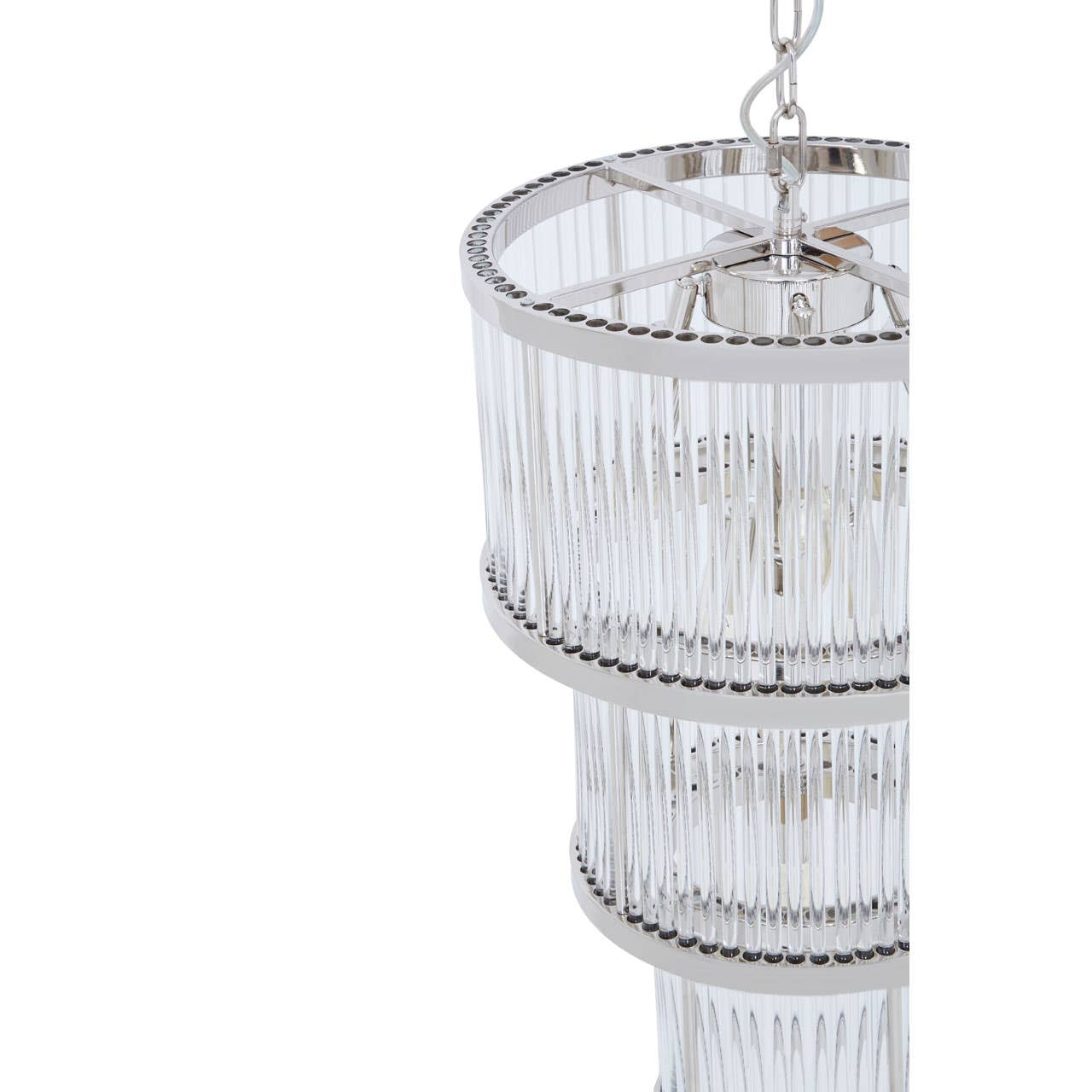 Noosa & Co. Lighting Salasco 3 Tier Nickel Finish Chandelier 38Cm House of Isabella UK