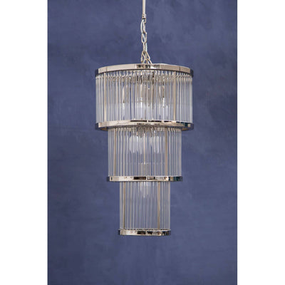 Noosa & Co. Lighting Salasco 3 Tier Nickel Finish Chandelier 38Cm House of Isabella UK