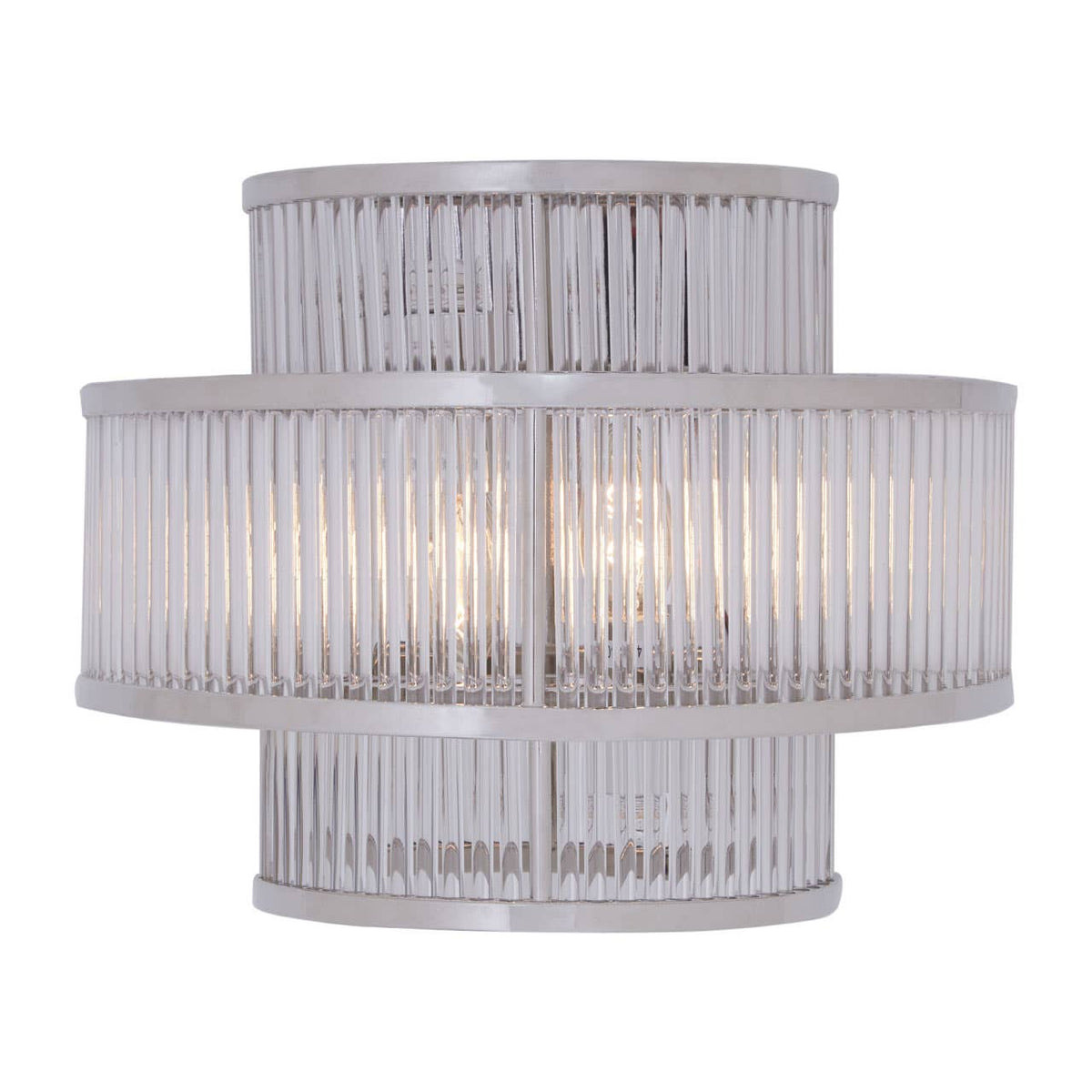 Salasco 3 Tier Nickel Finish Glass Wall Light.