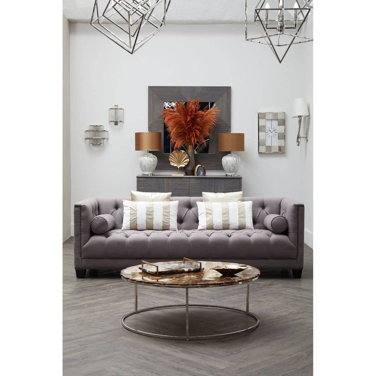 Salasco 3 Tier Nickel Finish Glass Wall Light.