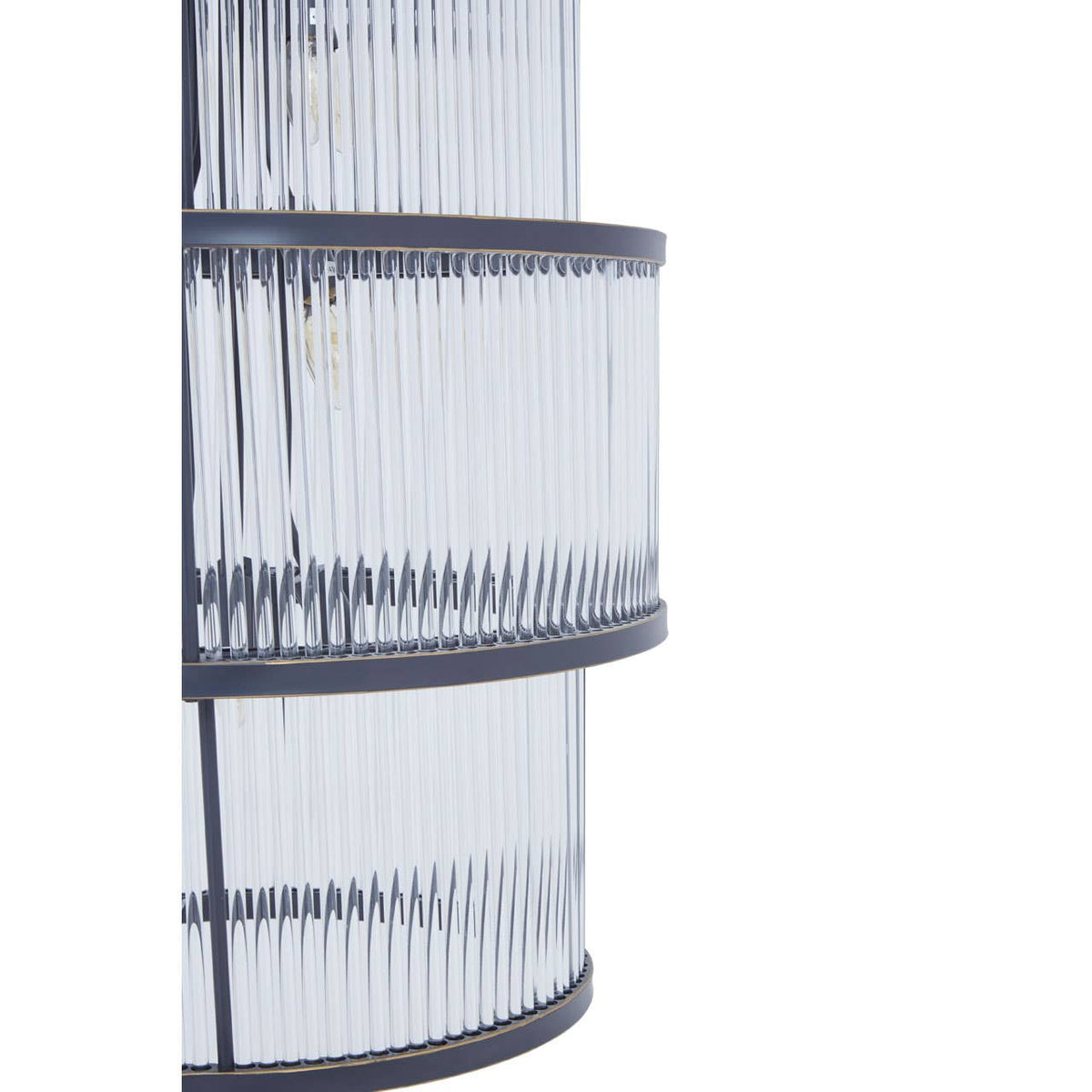 Salasco Black Finish 3 Tiered Glass Chandelier.