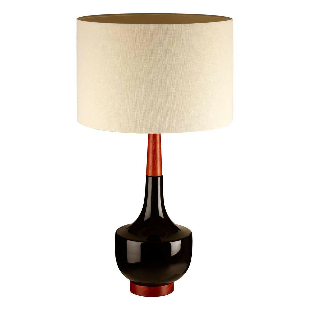 Sirus Table Lamp With Wood And Ceramic Base.