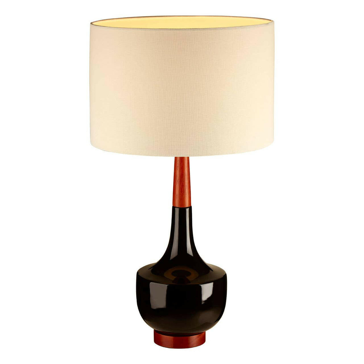 Sirus Table Lamp With Wood And Ceramic Base.