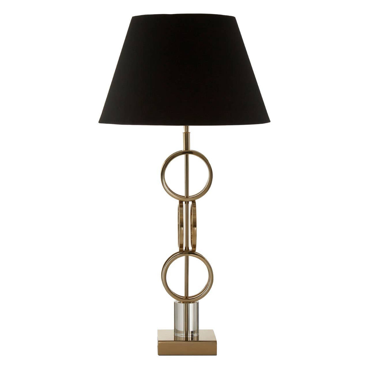Skye Gold Finish Table Lamp with Dual Ring Base.