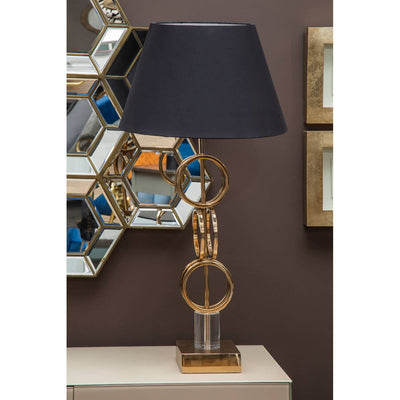 Noosa & Co. Lighting Skye Gold Finish Table Lamp with Dual Ring Base House of Isabella UK