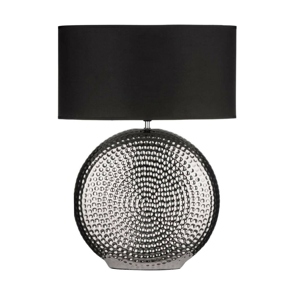 Small Hammered Chrome Finish Table Lamp.