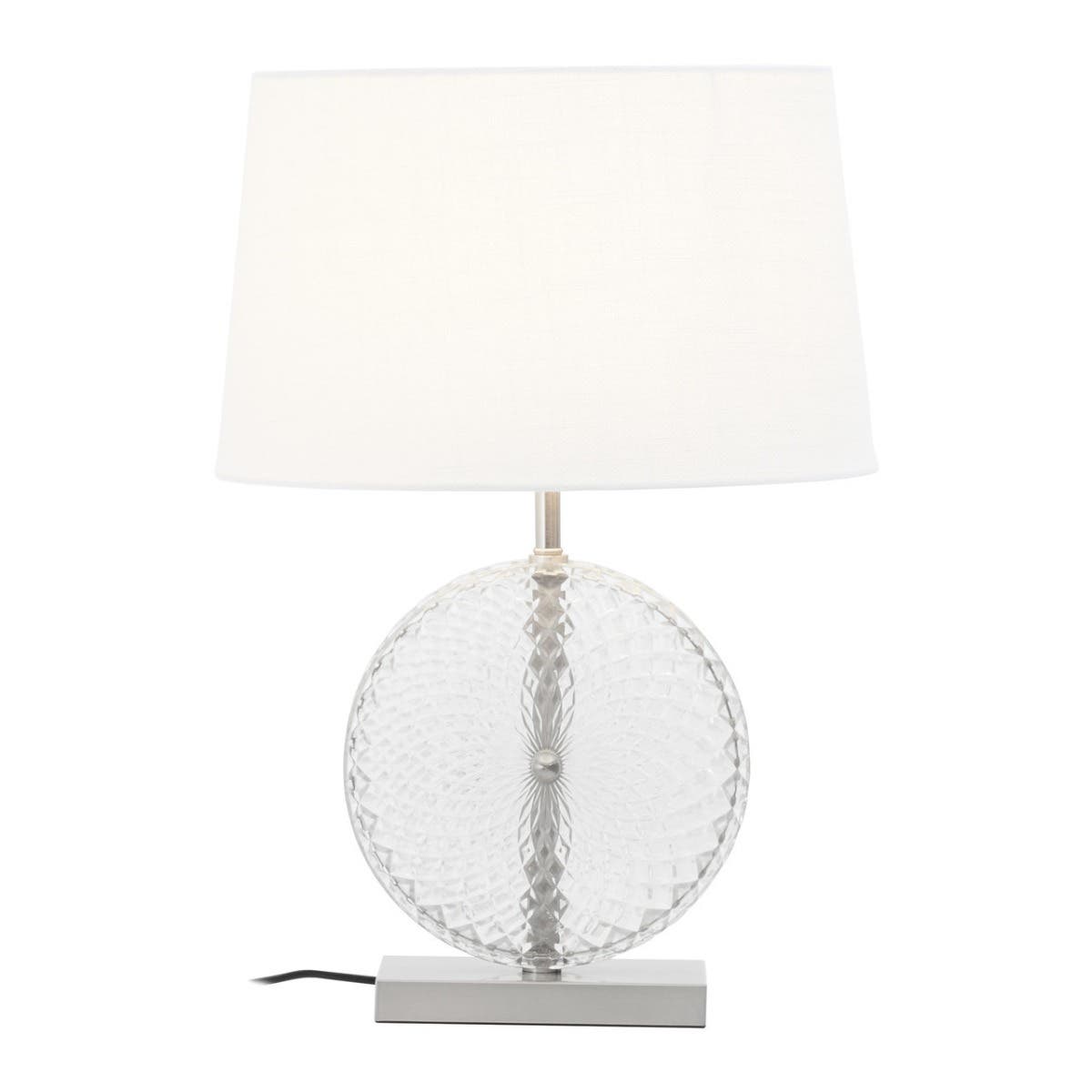 Noosa & Co. Lighting Zarni Glass And Brushed Chrome Table Lamp House of Isabella UK