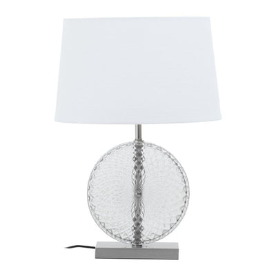 Noosa & Co. Lighting Zarni Glass And Brushed Chrome Table Lamp House of Isabella UK