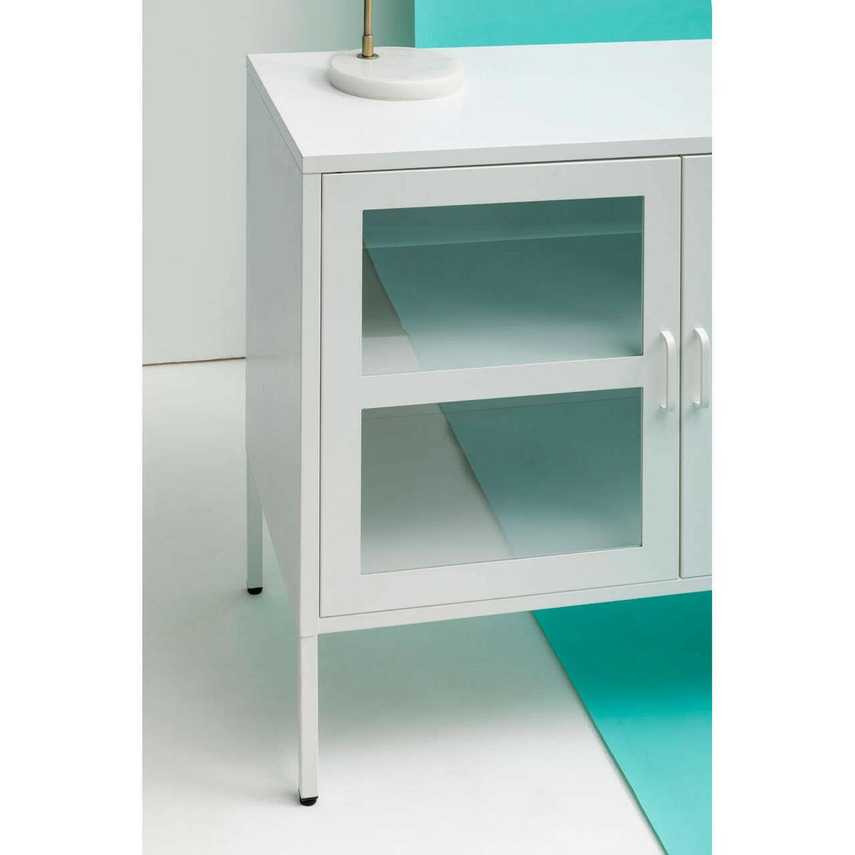 Acier Three Door White Sideboard.