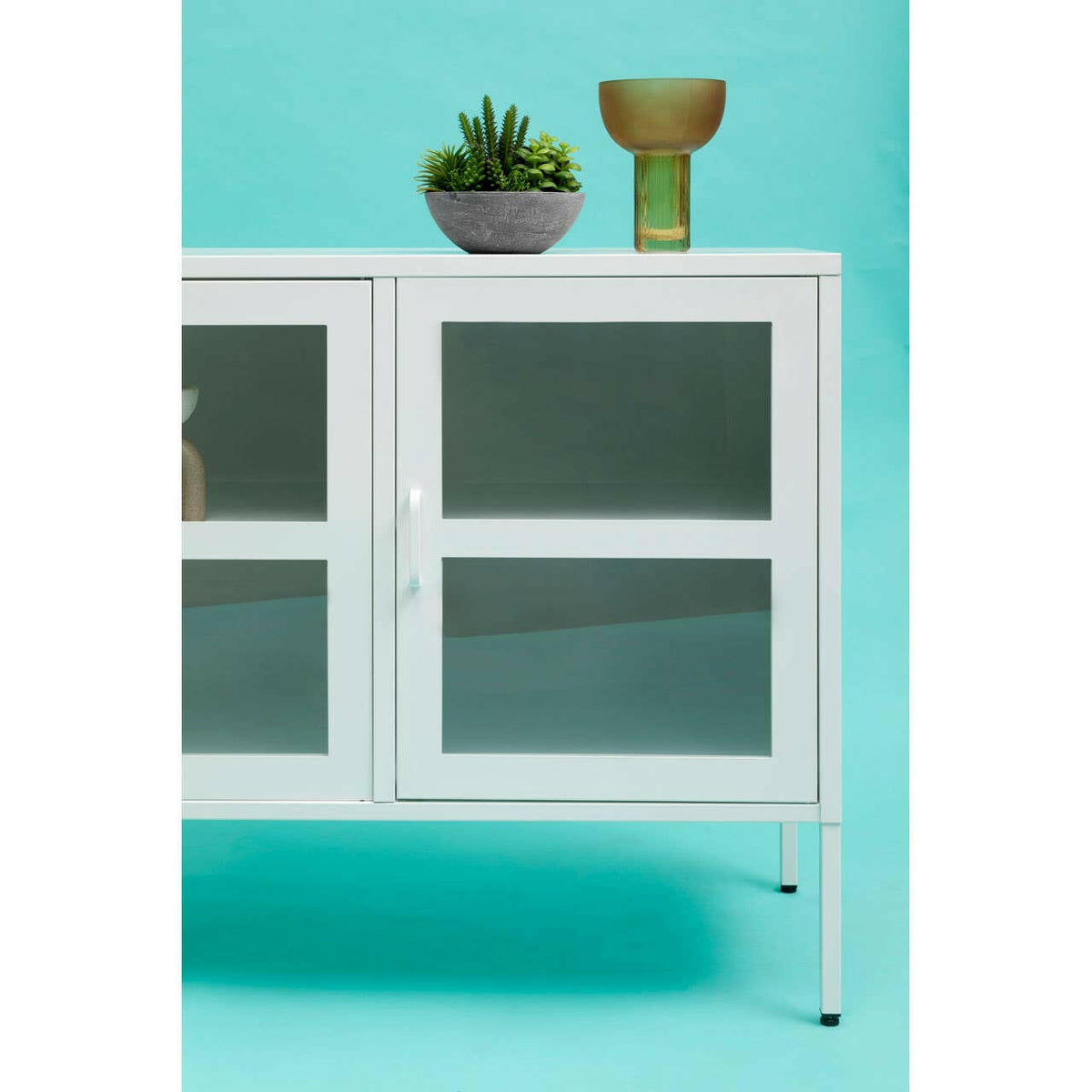 Acier Three Door White Sideboard.