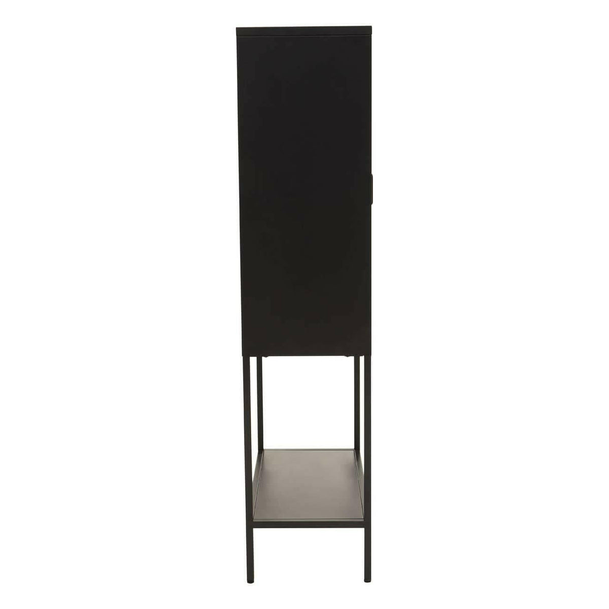 Acier Two Door Black Cabinet With Shelf.