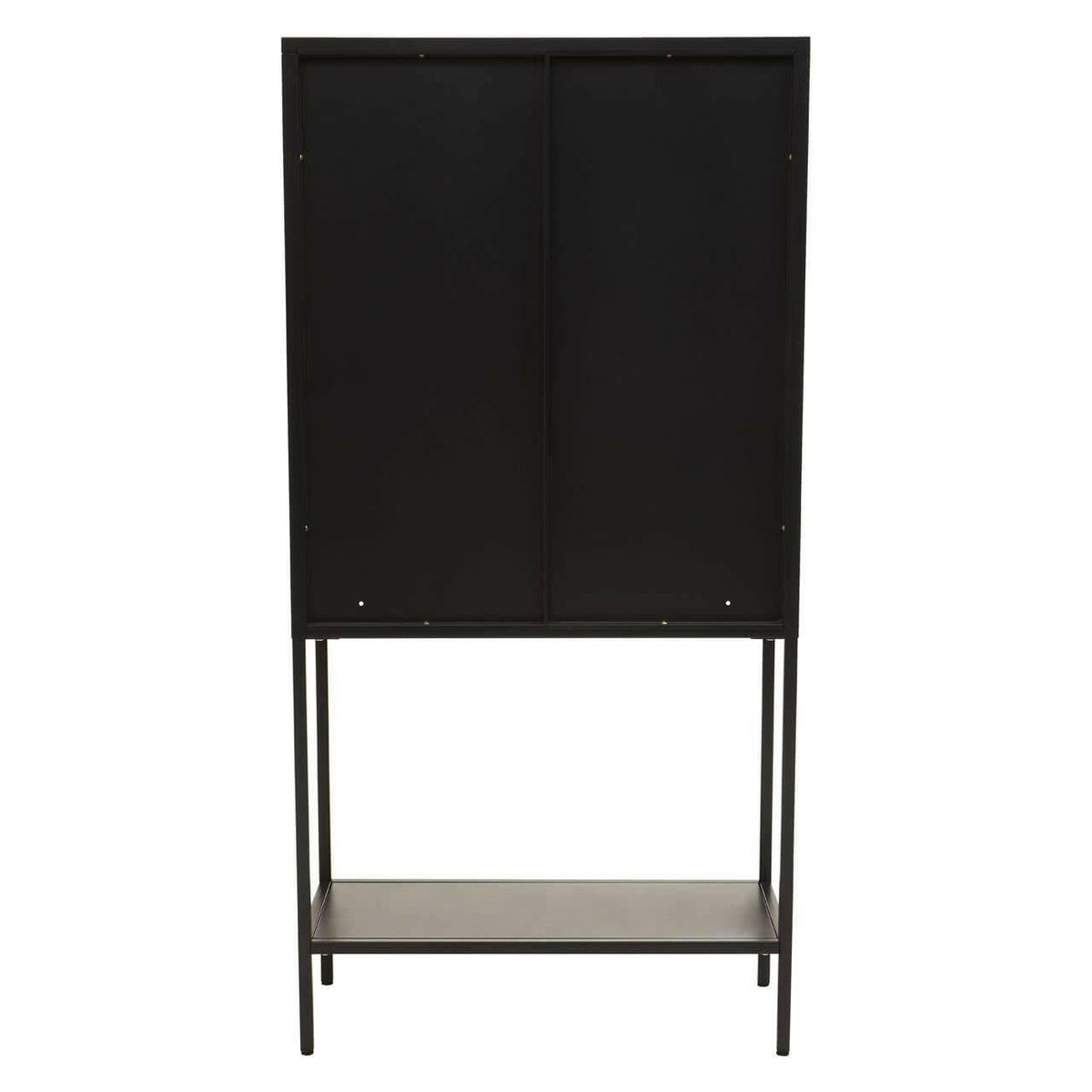 Acier Two Door Black Cabinet With Shelf.