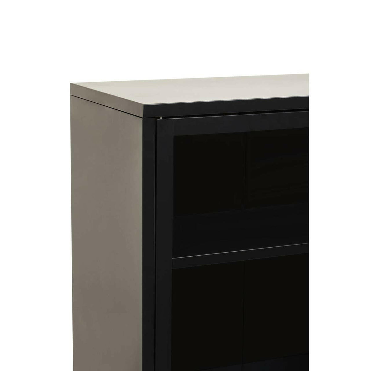 Acier Two Door Black Cabinet With Shelf.