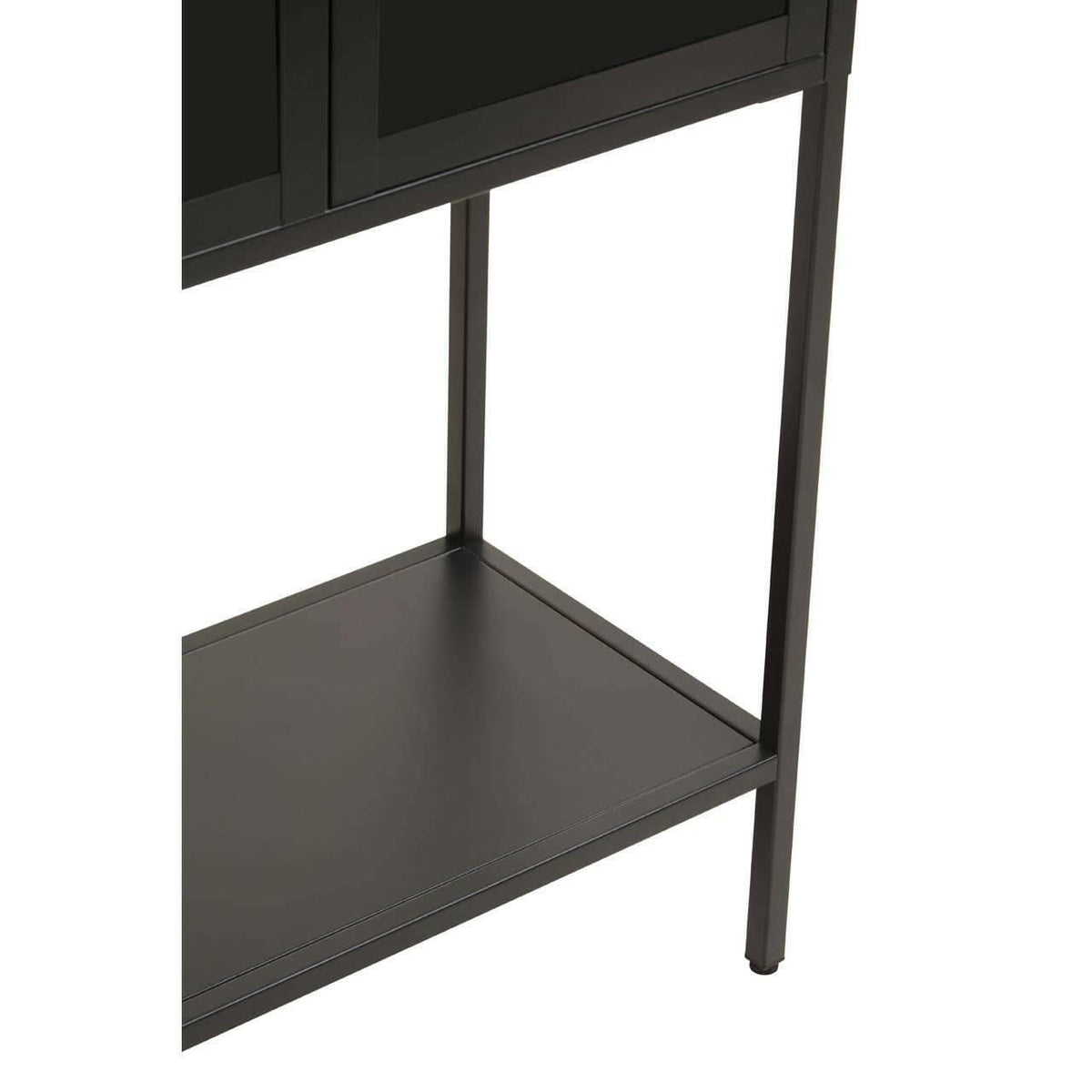 Acier Two Door Black Cabinet With Shelf.