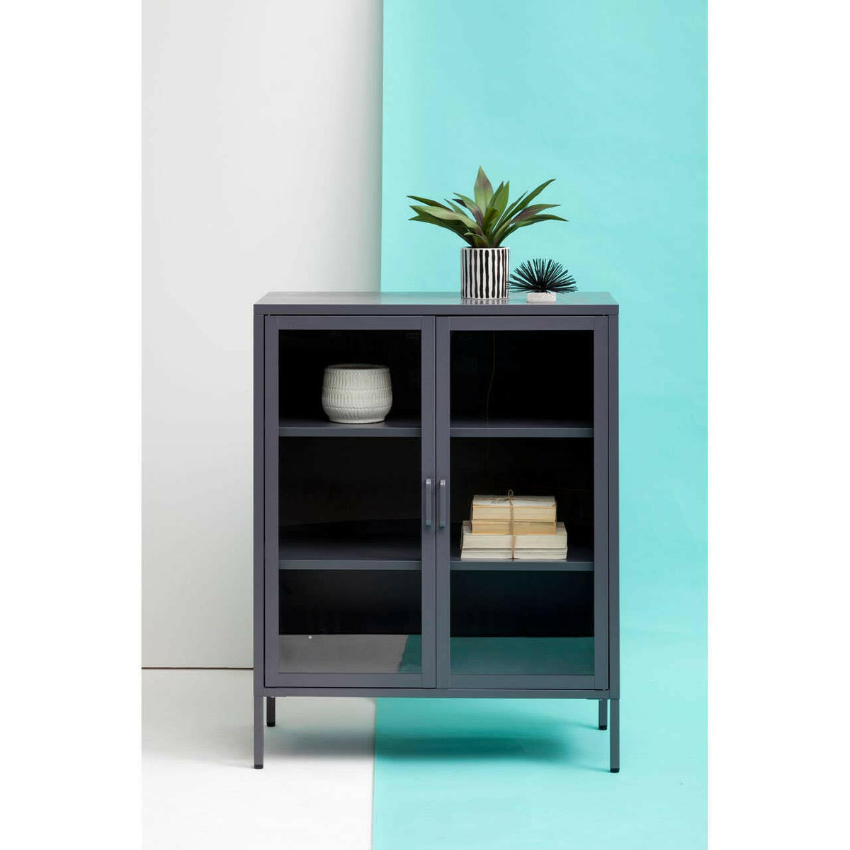 Acier Two Door Grey Cabinet.