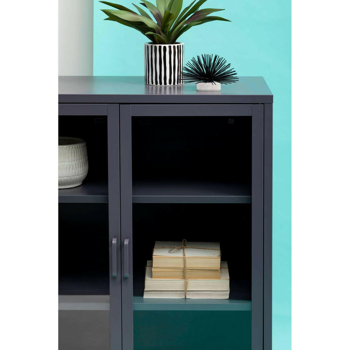 Acier Two Door Grey Cabinet.