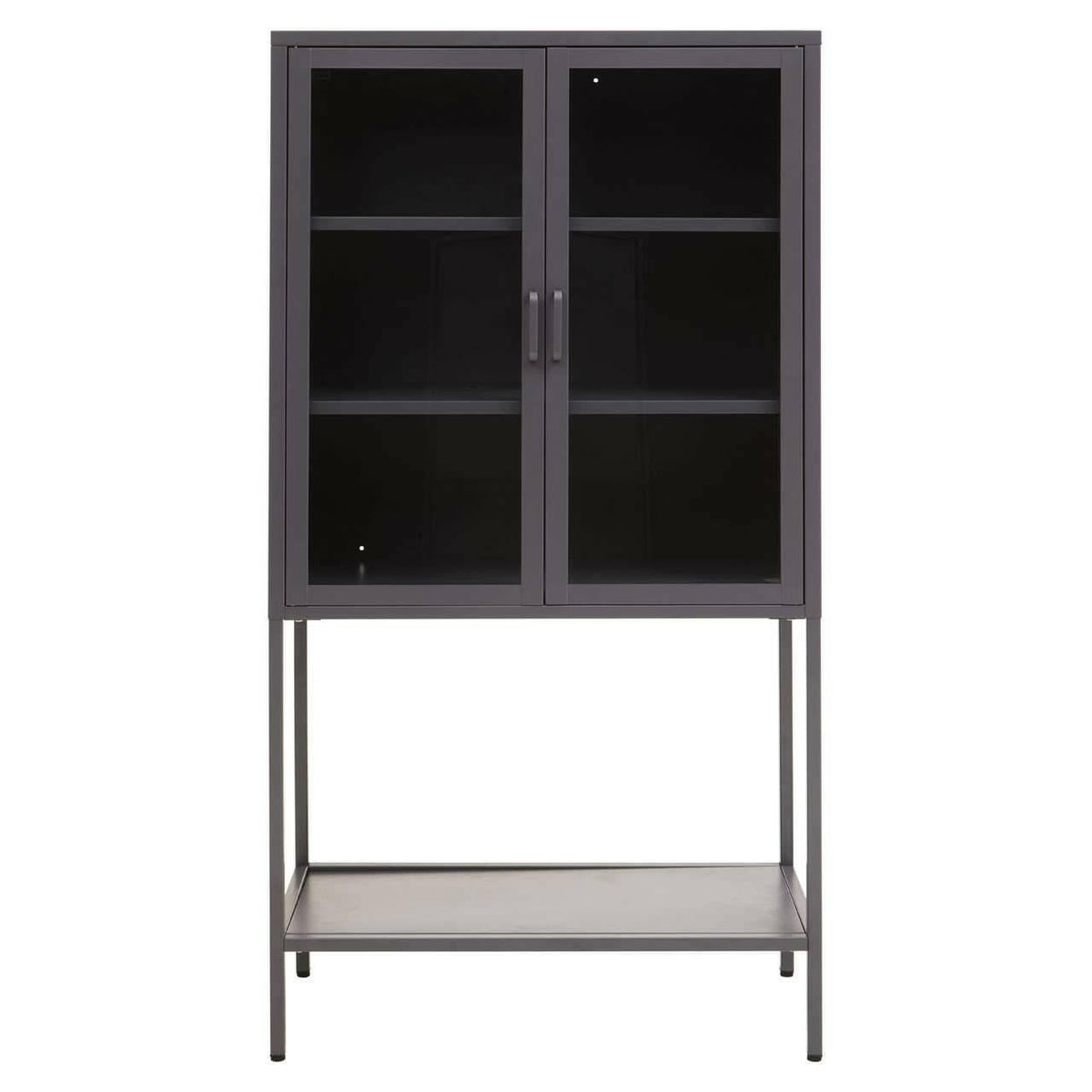 Acier Two Door Grey Cabinet With Shelf.