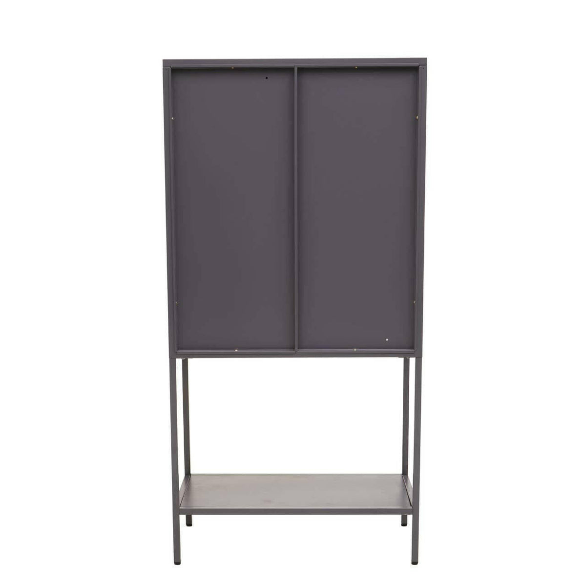 Acier Two Door Grey Cabinet With Shelf.