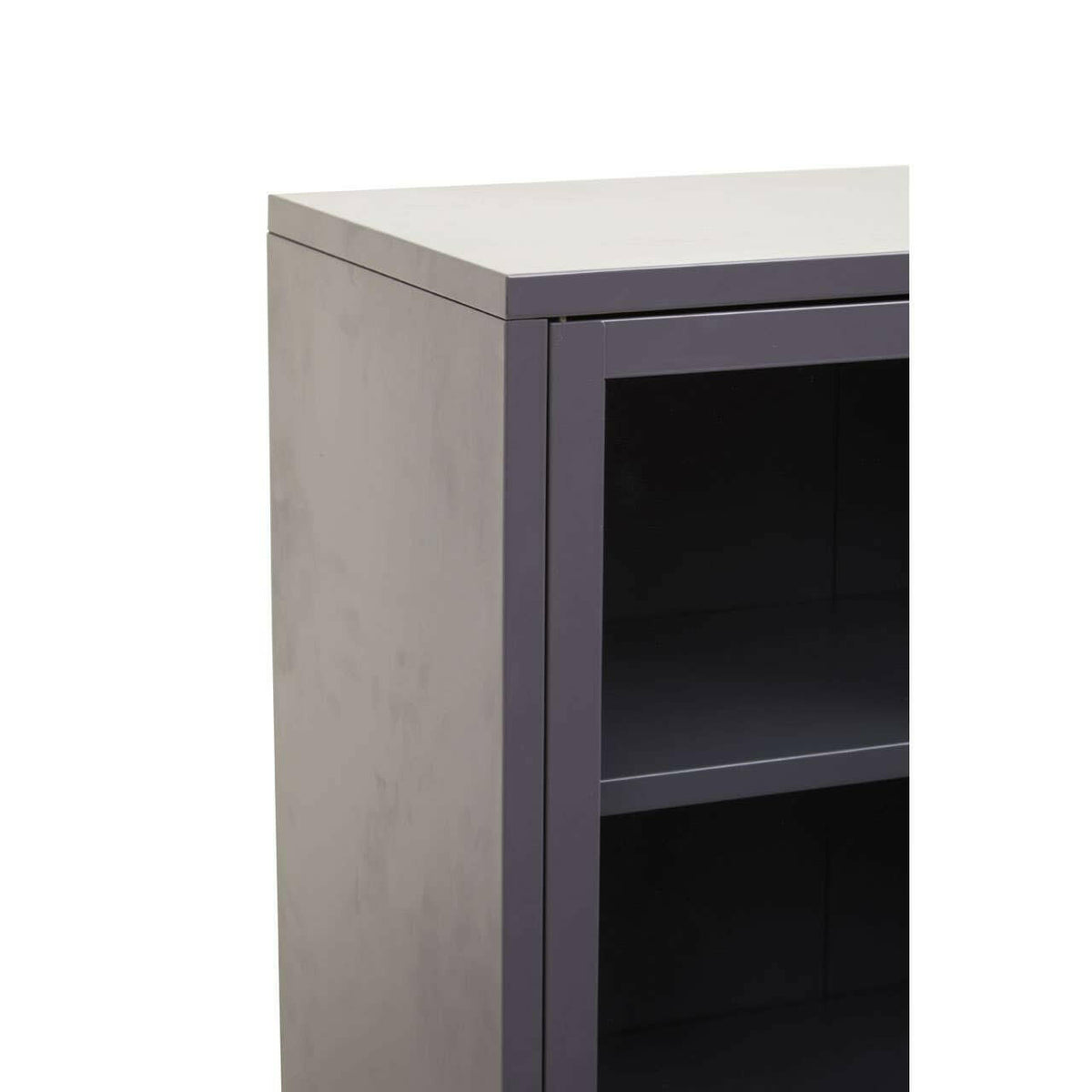 Acier Two Door Grey Cabinet With Shelf.