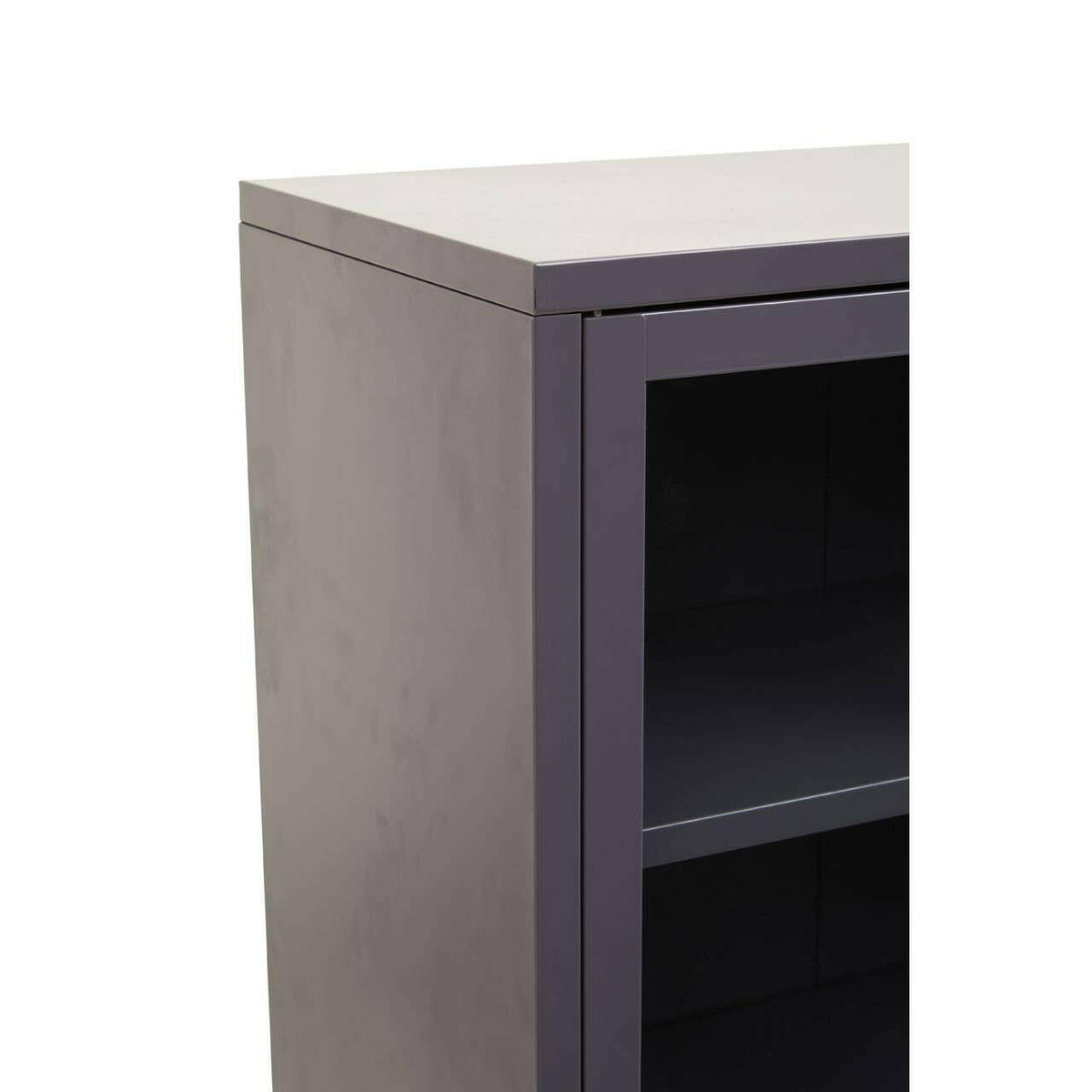 Acier Two Door Grey Cabinet With Shelf.