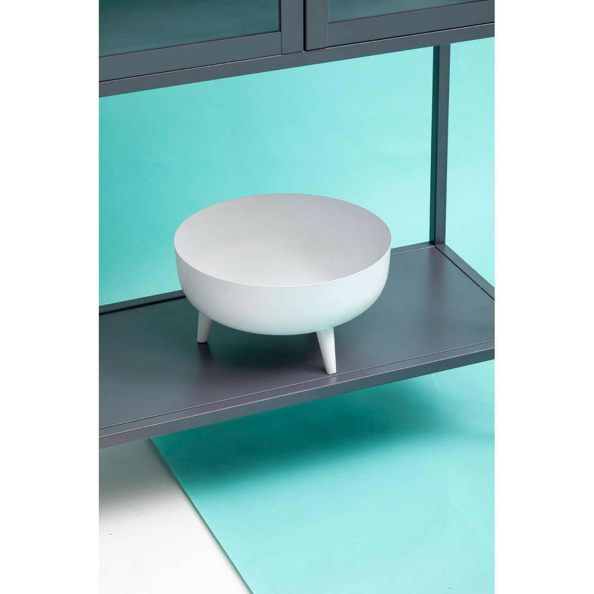 Acier Two Door Grey Cabinet With Shelf.