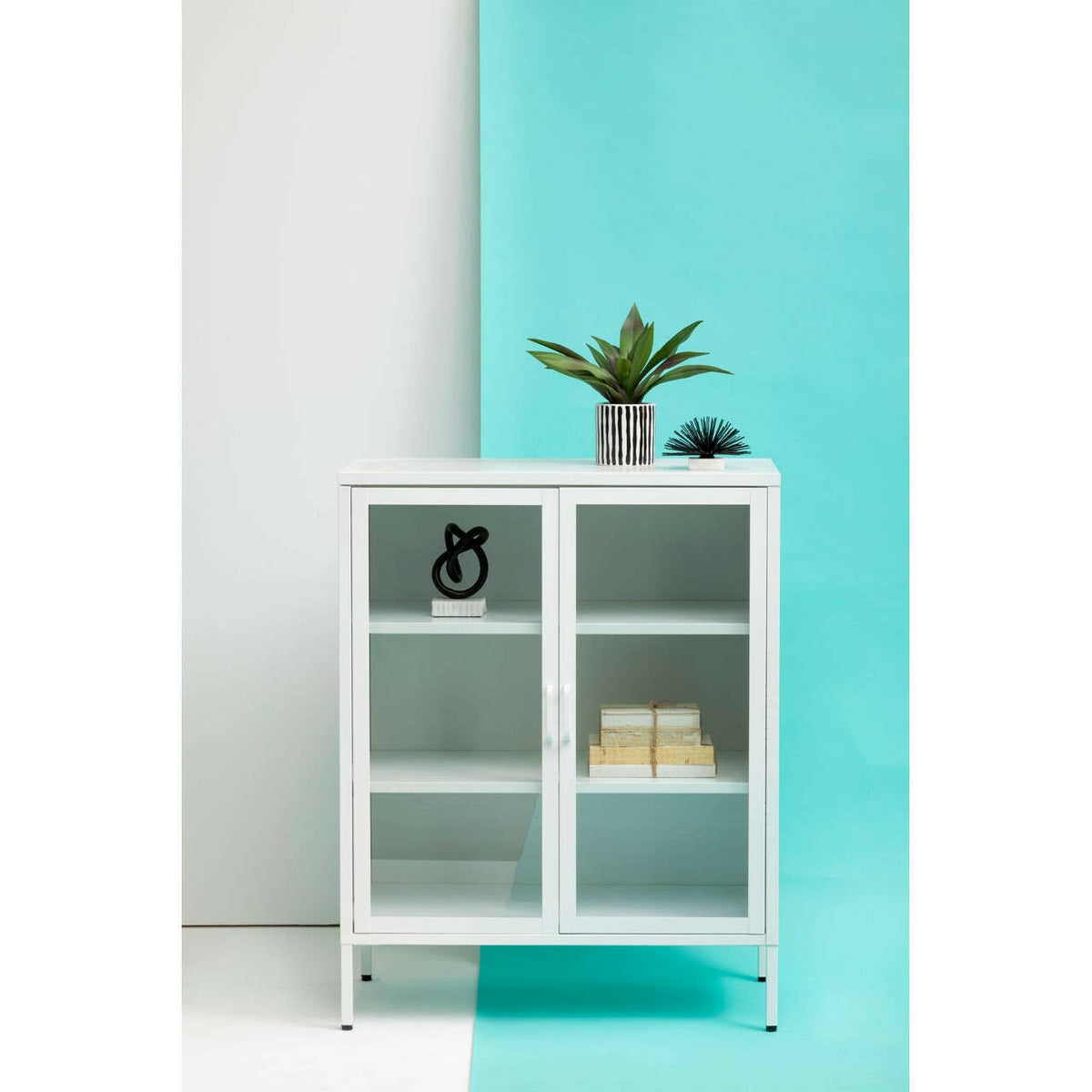 Acier Two Door White Cabinet.