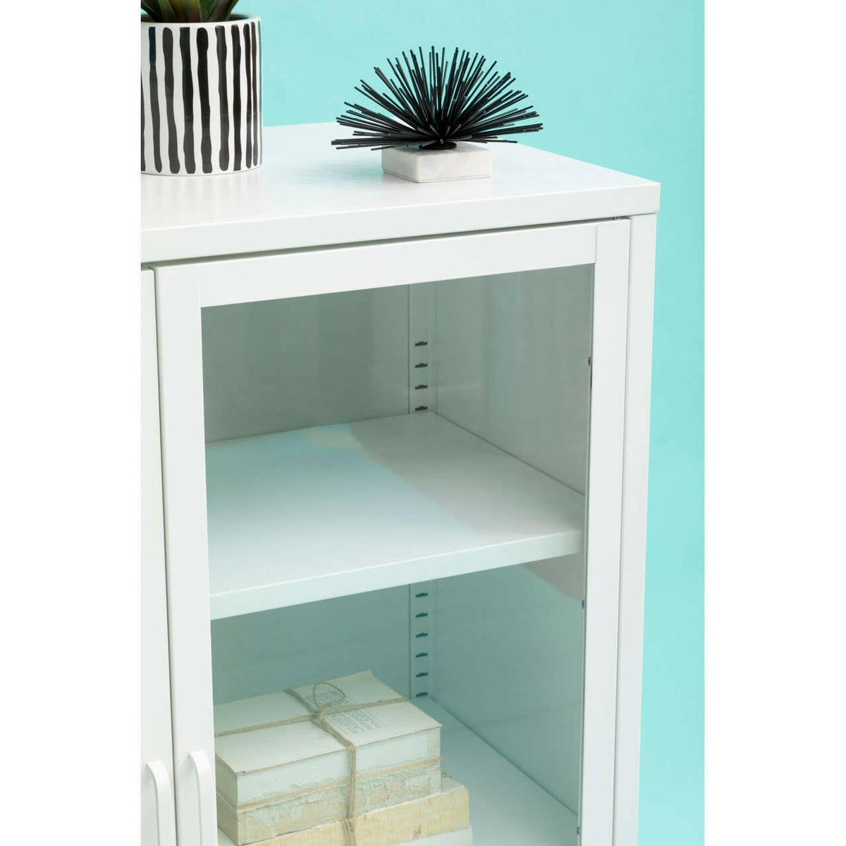 Acier Two Door White Cabinet.