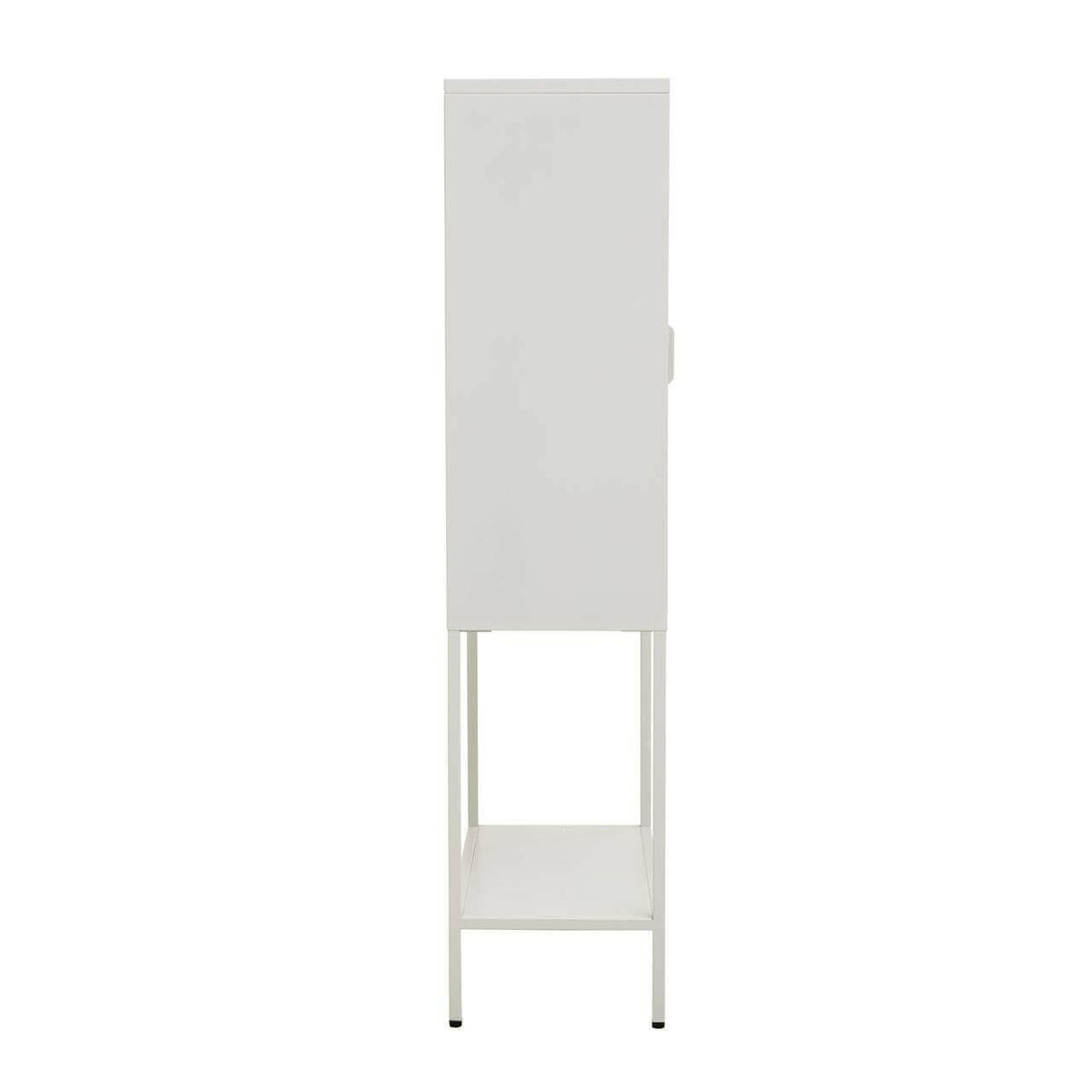 Acier Two Door White Cabinet With Shelf.