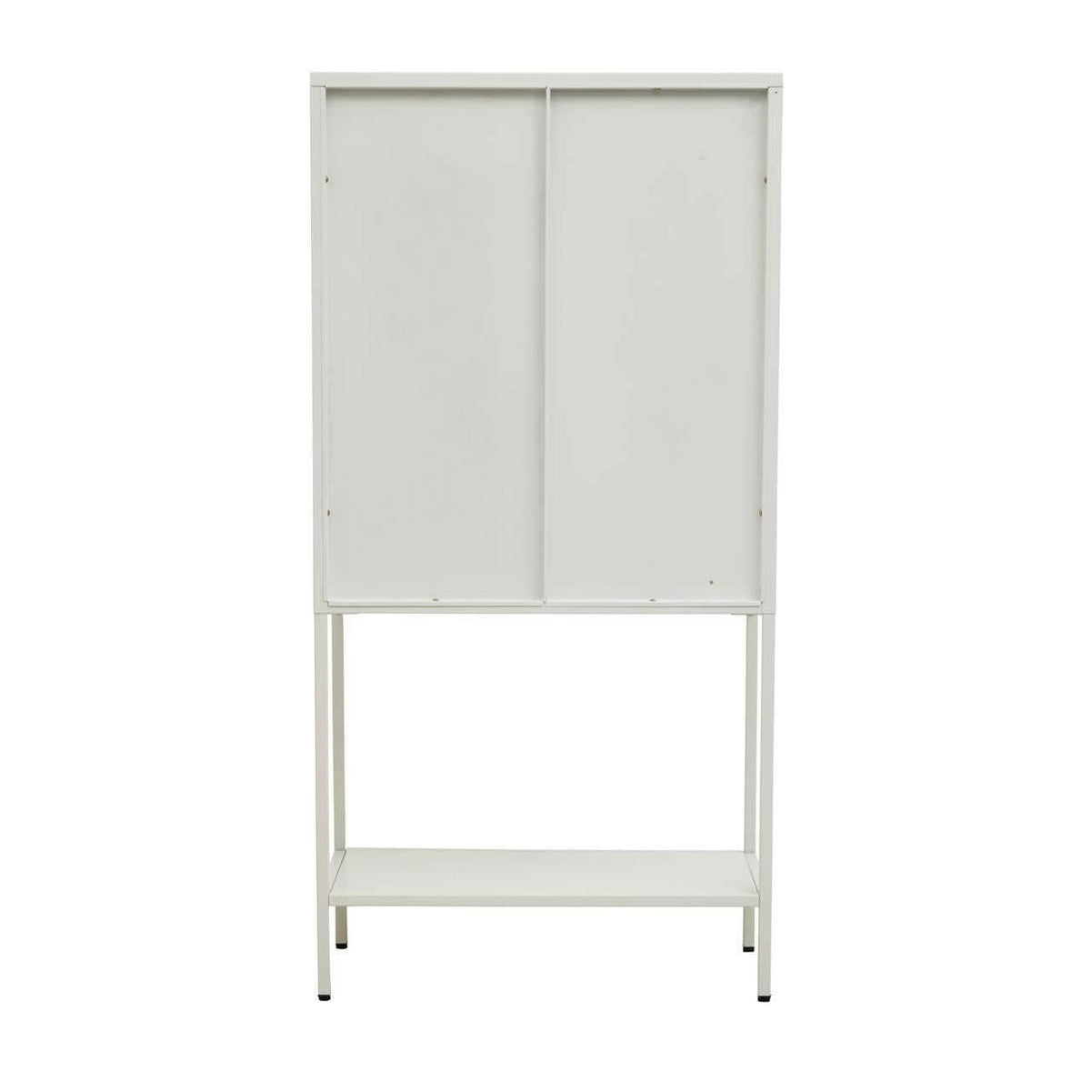 Acier Two Door White Cabinet With Shelf.