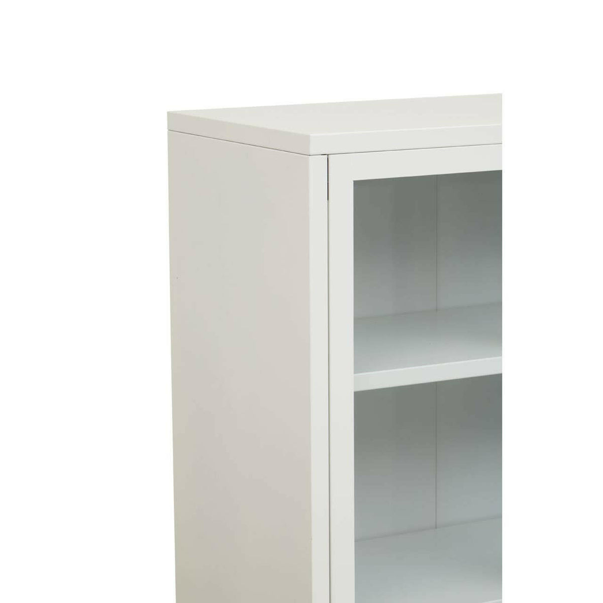 Acier Two Door White Cabinet With Shelf.