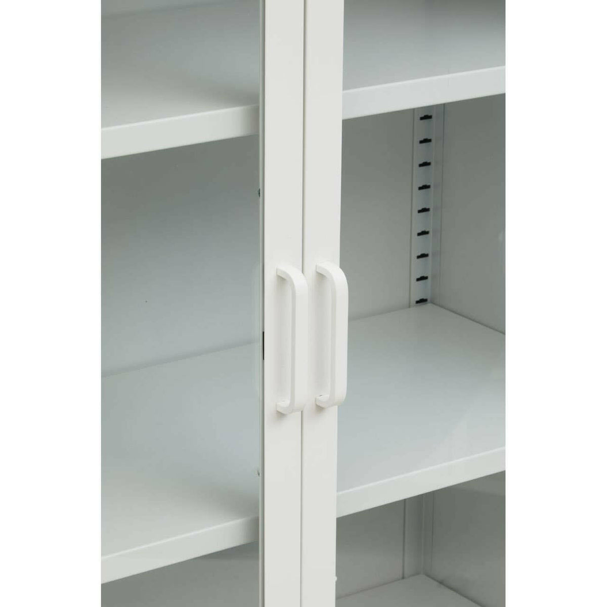 Acier Two Door White Cabinet With Shelf.