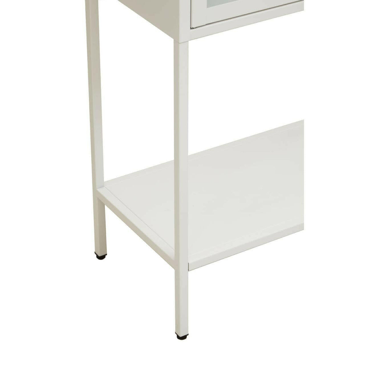 Acier Two Door White Cabinet With Shelf.