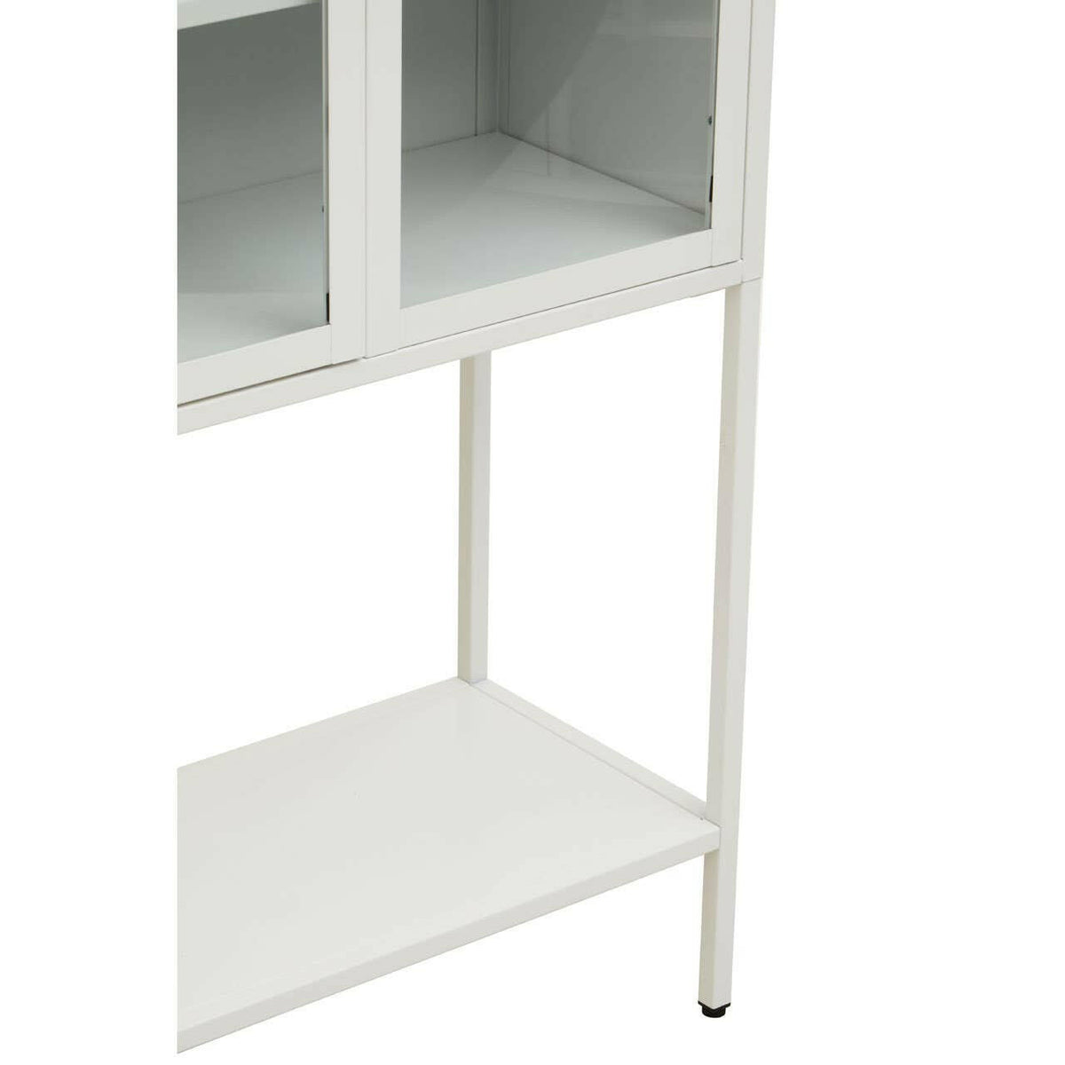 Acier Two Door White Cabinet With Shelf.