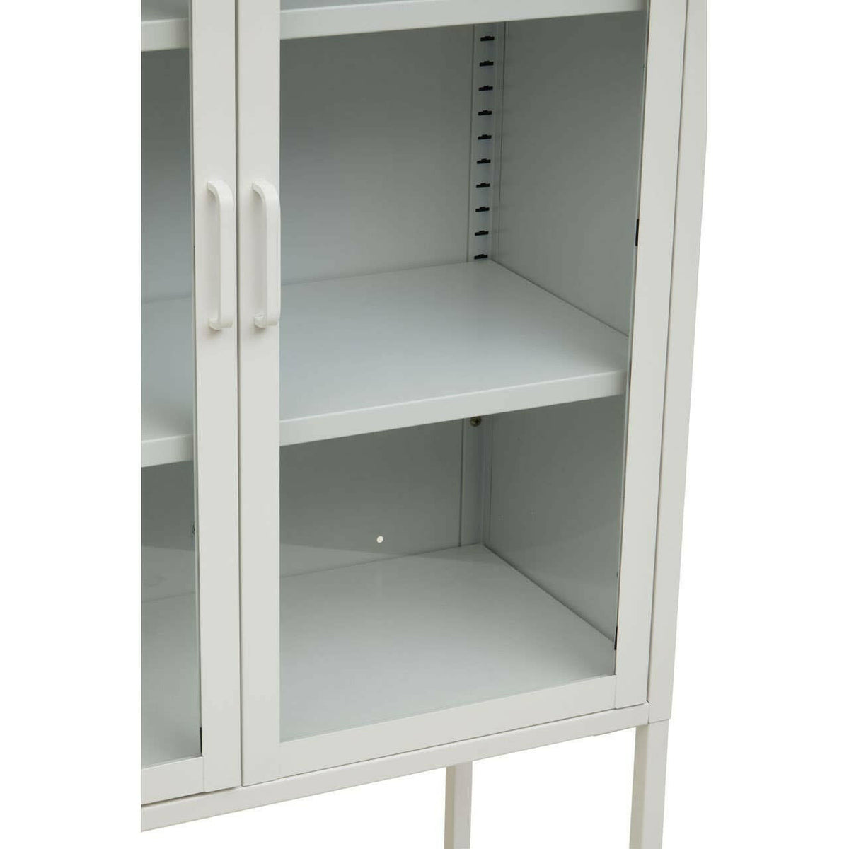 Acier Two Door White Cabinet With Shelf.