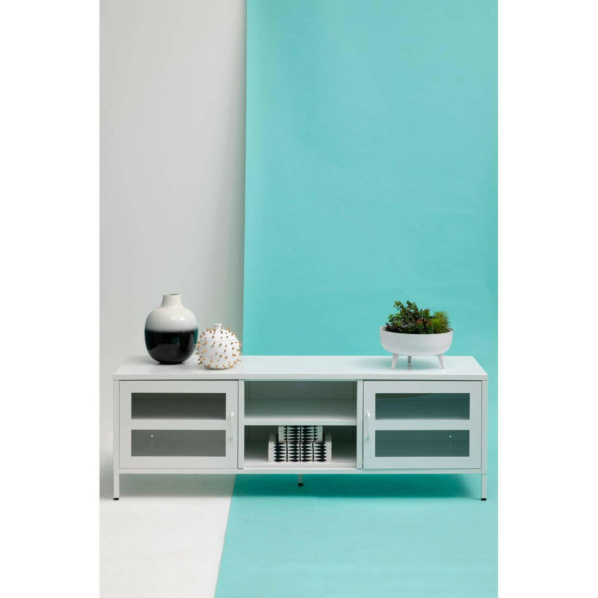 Acier Two Door White Media Unit.