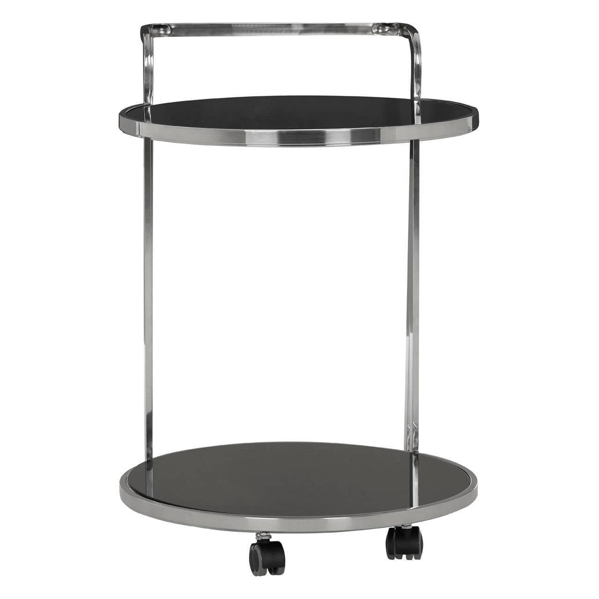 Noosa & Co. Living Ackley 2 Tier Silver Drinks Trolley with Black Glass House of Isabella UK