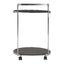 Noosa & Co. Living Ackley 2 Tier Silver Drinks Trolley with Black Glass House of Isabella UK