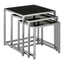 Noosa & Co. Living Ackley Chrome Set Of 3 Nesting Tables with Black Glass House of Isabella UK