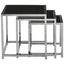 Noosa & Co. Living Ackley Chrome Set Of 3 Nesting Tables with Black Glass House of Isabella UK