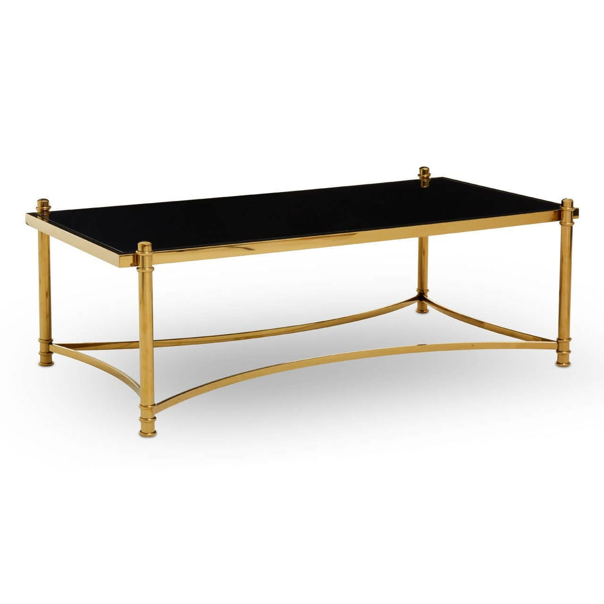 Noosa & Co. Living Ackley Gold Coffee Table with Black Glass House of Isabella UK
